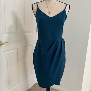 Lulus Teal Forever Your Girl Asymmetrical Mini Dress